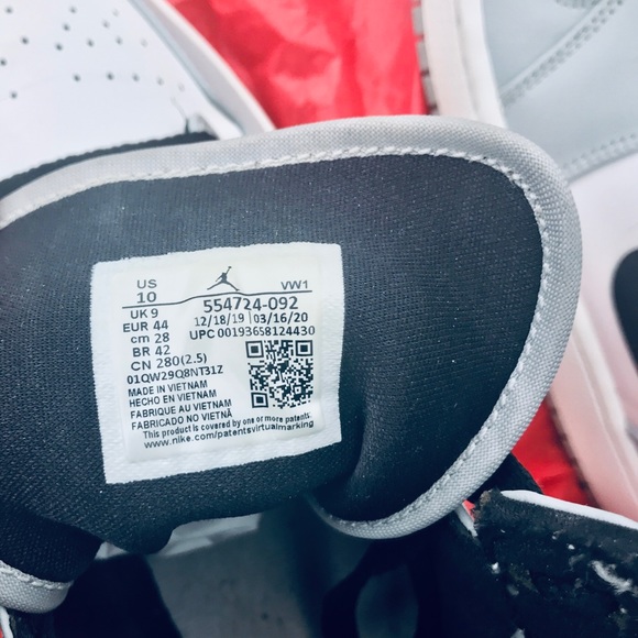NWOT AIR JORDAN 1 U.S. size 10 Mens 12/18/19- 3/16/20. 554724-09. 01QW29Q8NT312 - Picture 13 of 13